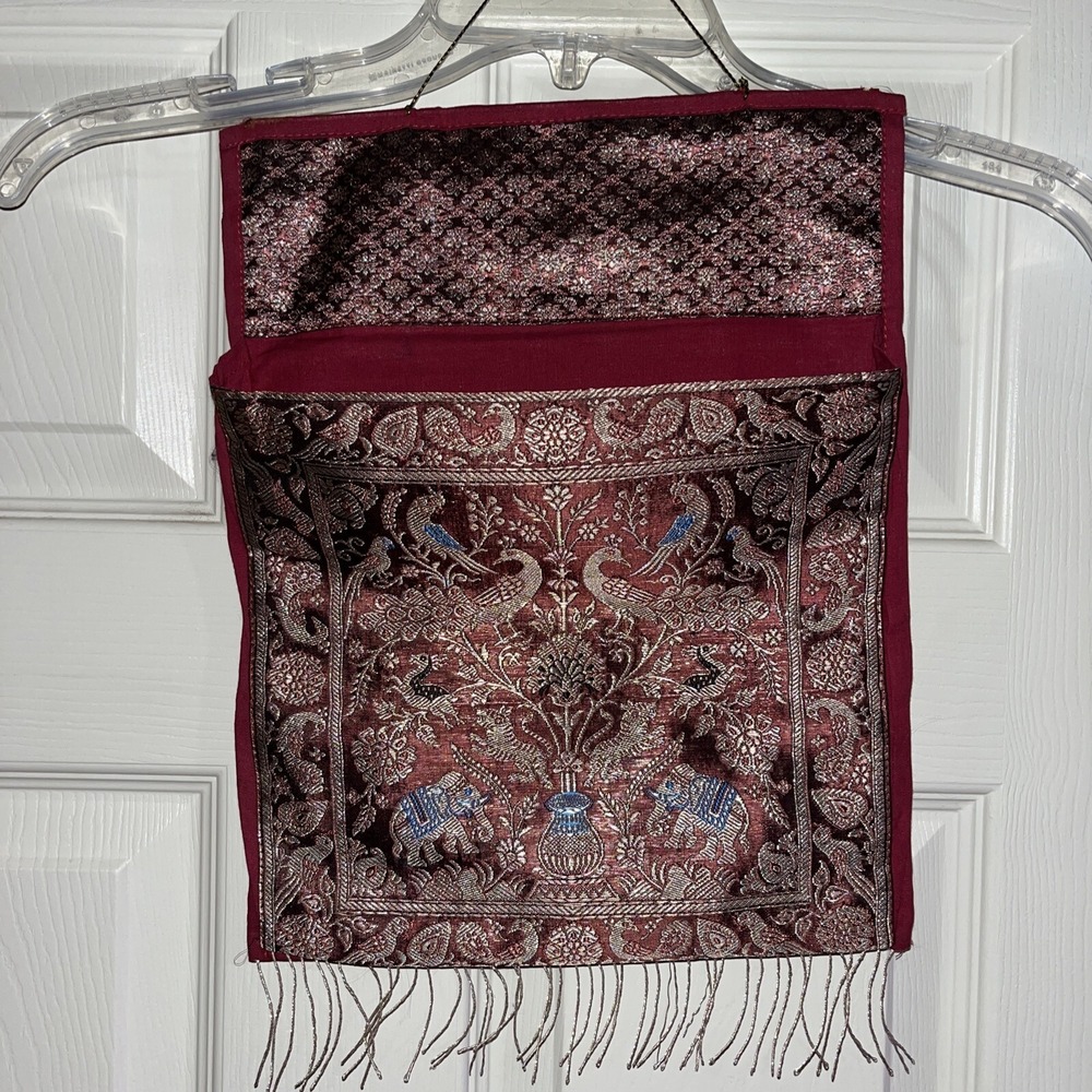 Silk Wall Hanging Tapestry Pocket Brocade‎ Pocket Letter , Magazine , 13x10,